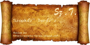 Szopkó Teréz névjegykártya
