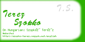 terez szopko business card